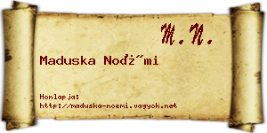 Maduska Noémi névjegykártya